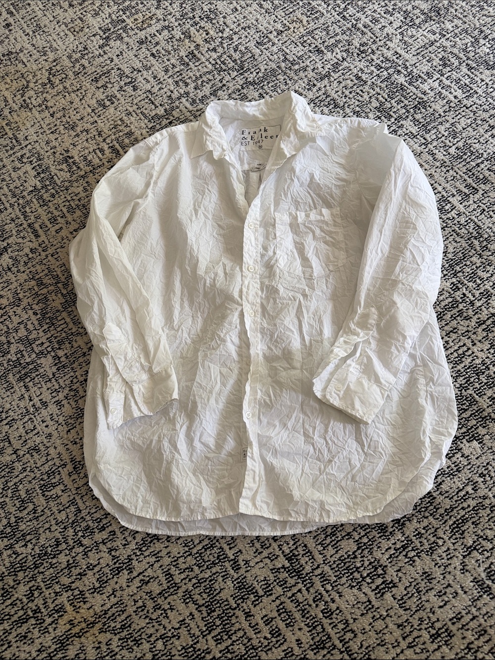 Frank & Eileen Joedy signature crinkle White Relaxed Button-Down Shirt
